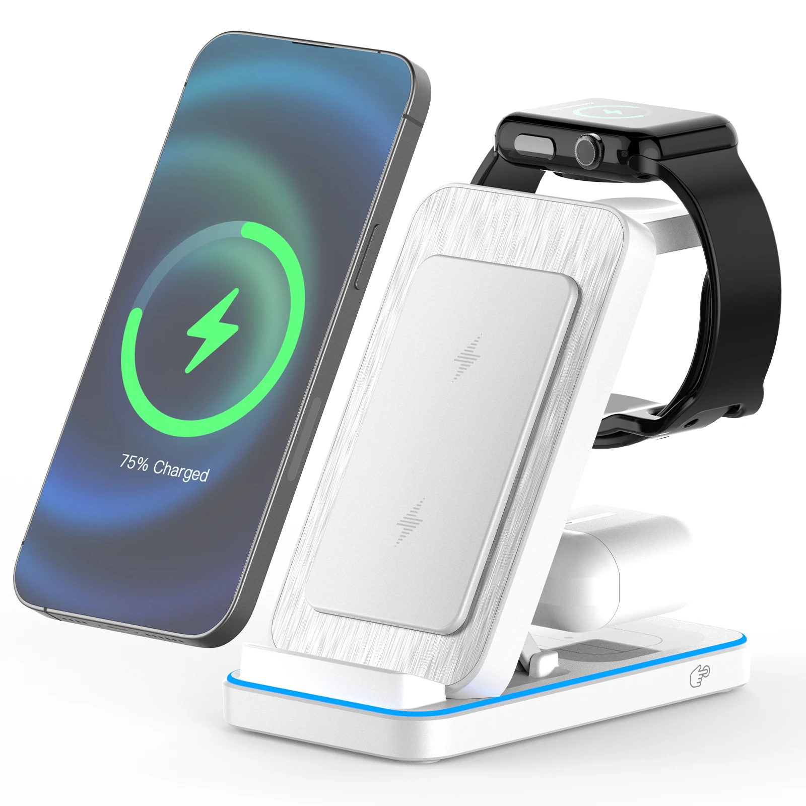 

New Products Ideas 2025Unique Mobile Phone Multi Function Wireless Charging Station for Apple Charger Stand for iPhone Samsung