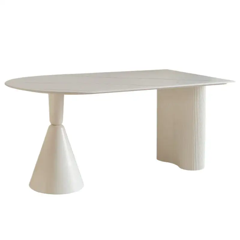 Cream Wind Island Restaurant Table Simple Dining Table Roman Pillar Dining Table Household Simple