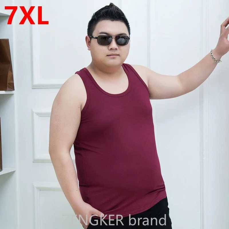 7XL Serbatoio Magliette E Camicette uomini 6XL sudore degli uomini di Grande formato di estate della maglia super grande Senza Maniche Modale canottiera grande formato bodybuilding allenamento