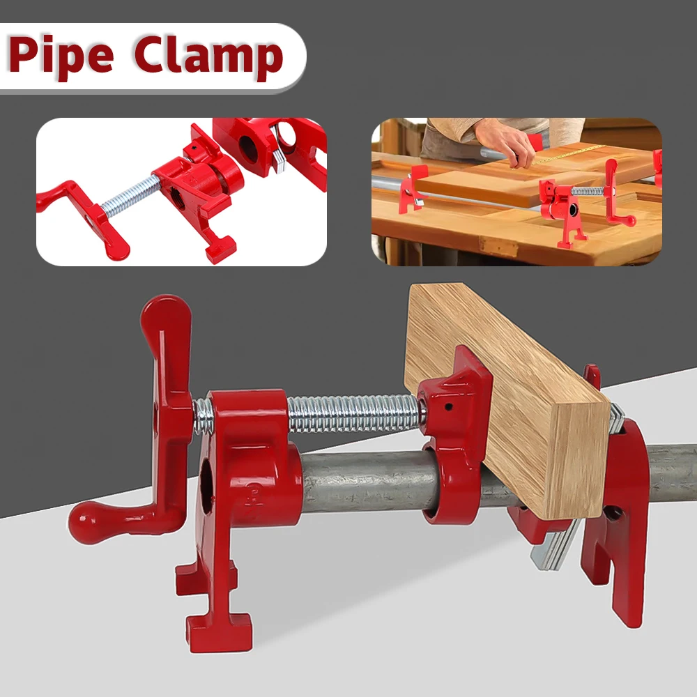 Abrazadera de tubo de alta resistencia de 1/2 "y 3/4", juego de abrazaderas de tubo para pegar madera, tablero de carpintería, accesorio de plataforma, herramienta manual de carpintero