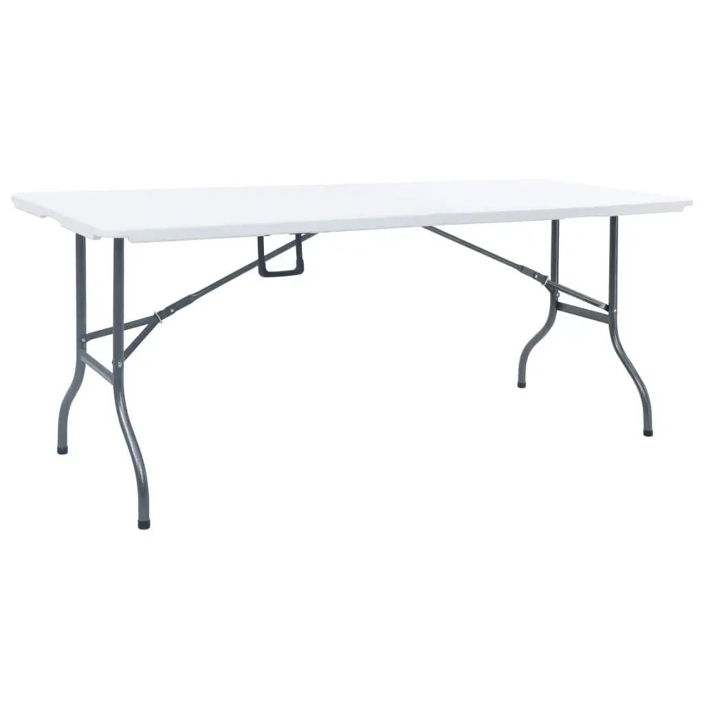 

Garden Table White and Black HDPE and Steel