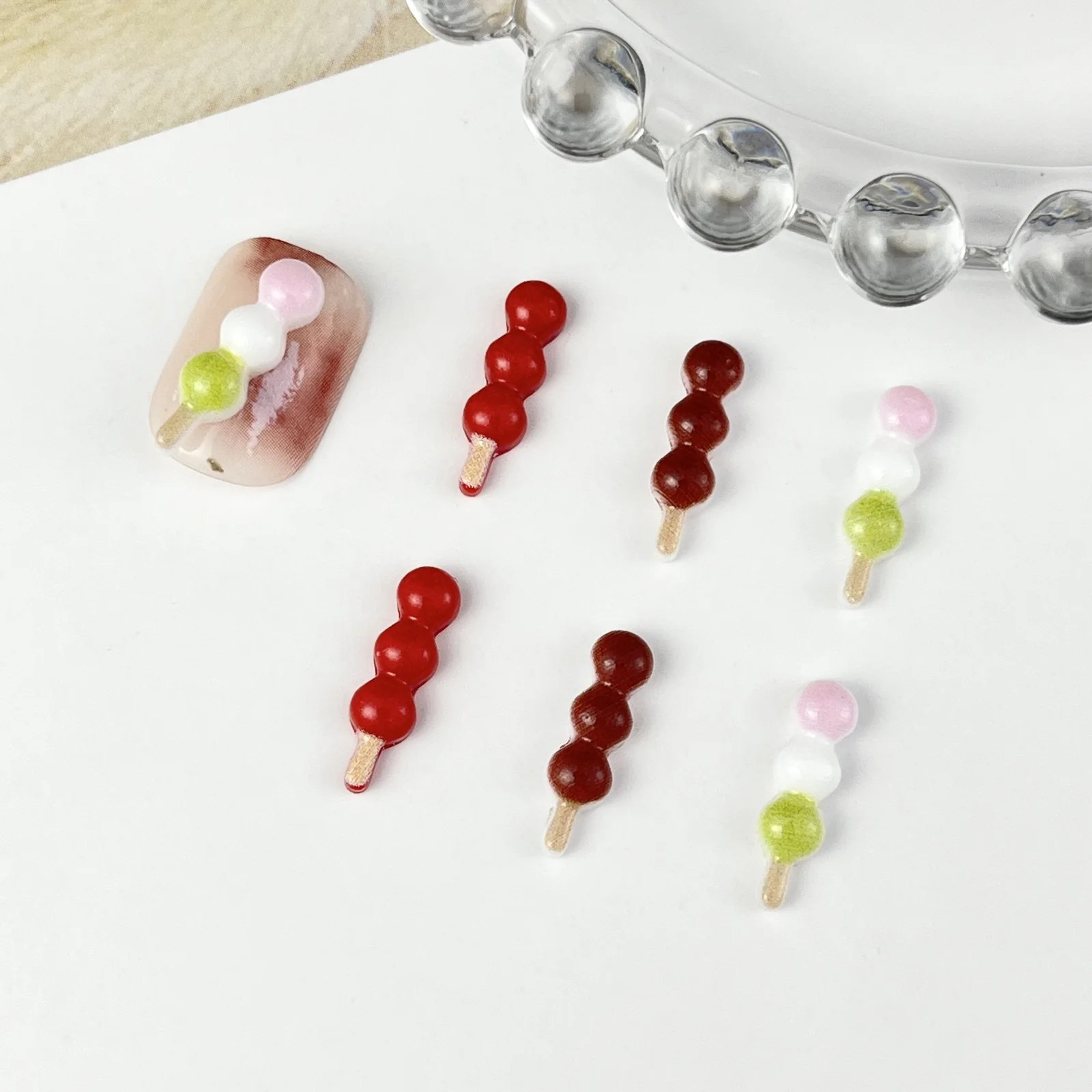 -Candied Haws- CN Traditonal Snack Resin Accessories Trendy Food Sugar-Coated Haws Flatback Decors Nail Gel Polish Ornaments 404