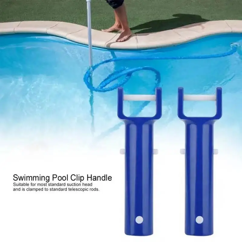 Swimming Pool Pole Clips 12Pcs Pool Hooks V-Shaped Pool Hooks For Poles Stainless Steel Clips Swimming Pool Spa Brush Double Pin