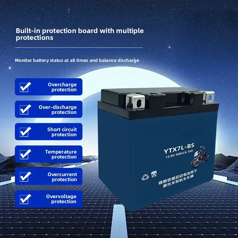 YTX20L-BS 12V 20Ah for Scooter Lithium Iron Phosphate Motorcycle Starting Battery Intelligent and Safe