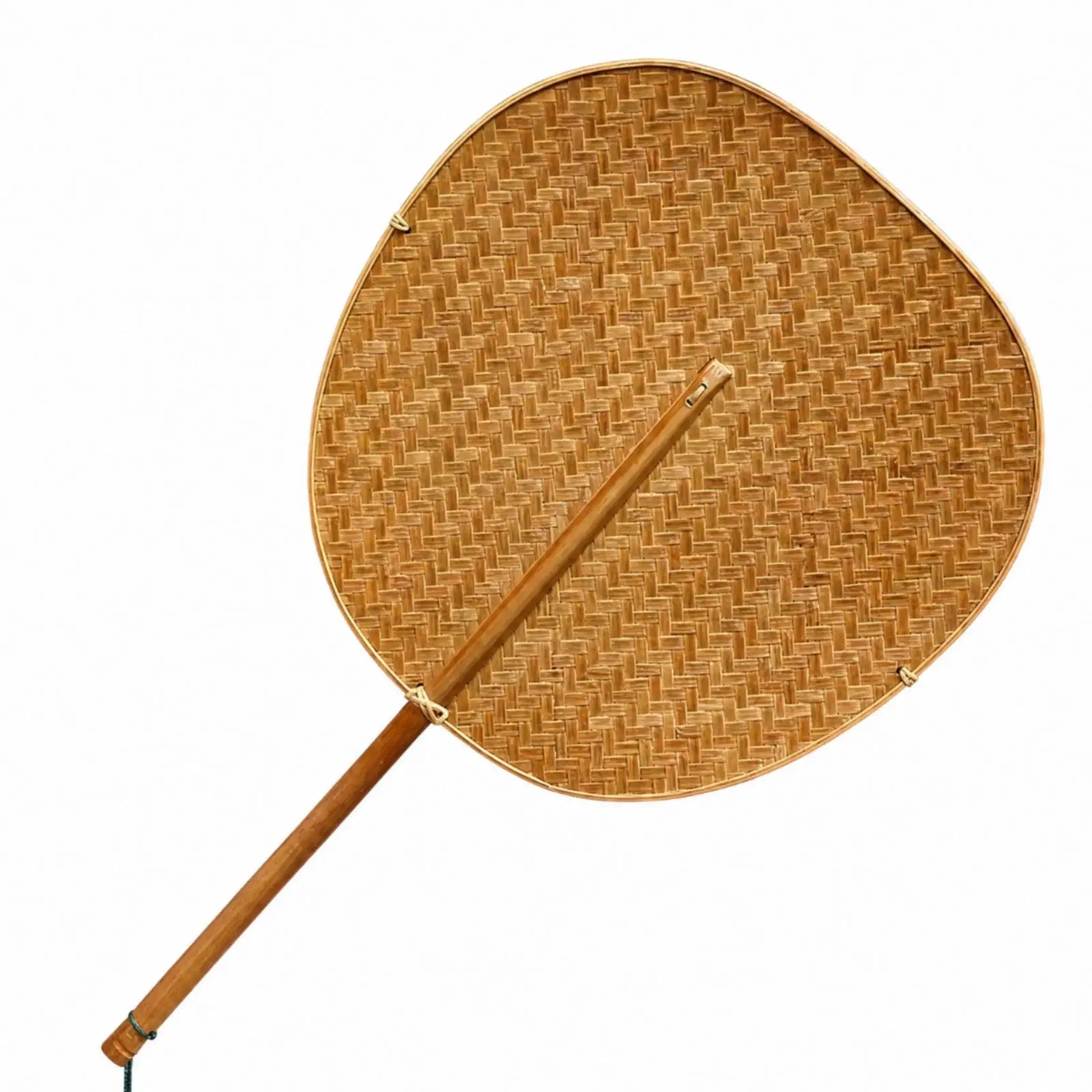 Handwoven Bamboo Cooling Fan Handcrafted Bamboo Hand Fan with Hanging Tassel Breathable for Garden Seating, Outdoor Strolls,