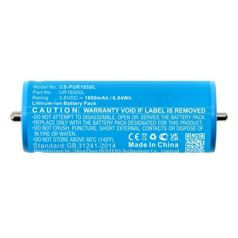 UR18500L 3.6V 1900mAh 6.84Wh Li-ion Replacement Shaver Battery for Braun Series 7 730 Series 9 9566 9585 Electric Razor Battery
