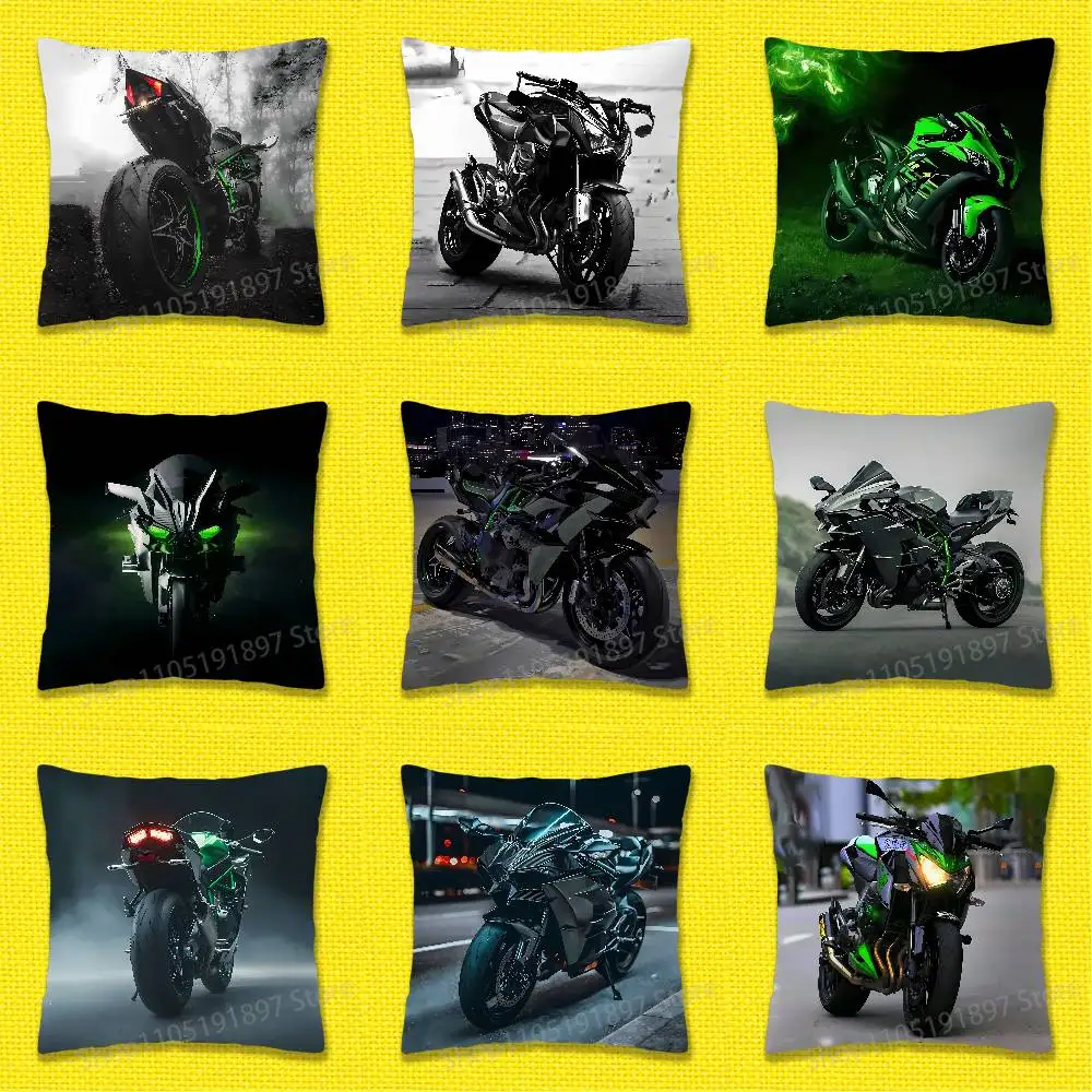 

Car Bike K-Kawasakis Moto Throw Pillow Case For 50x50cm 40x40cm 55x55cm 45x45cm 30x30cm Square Bedroom Pillowcase Cover