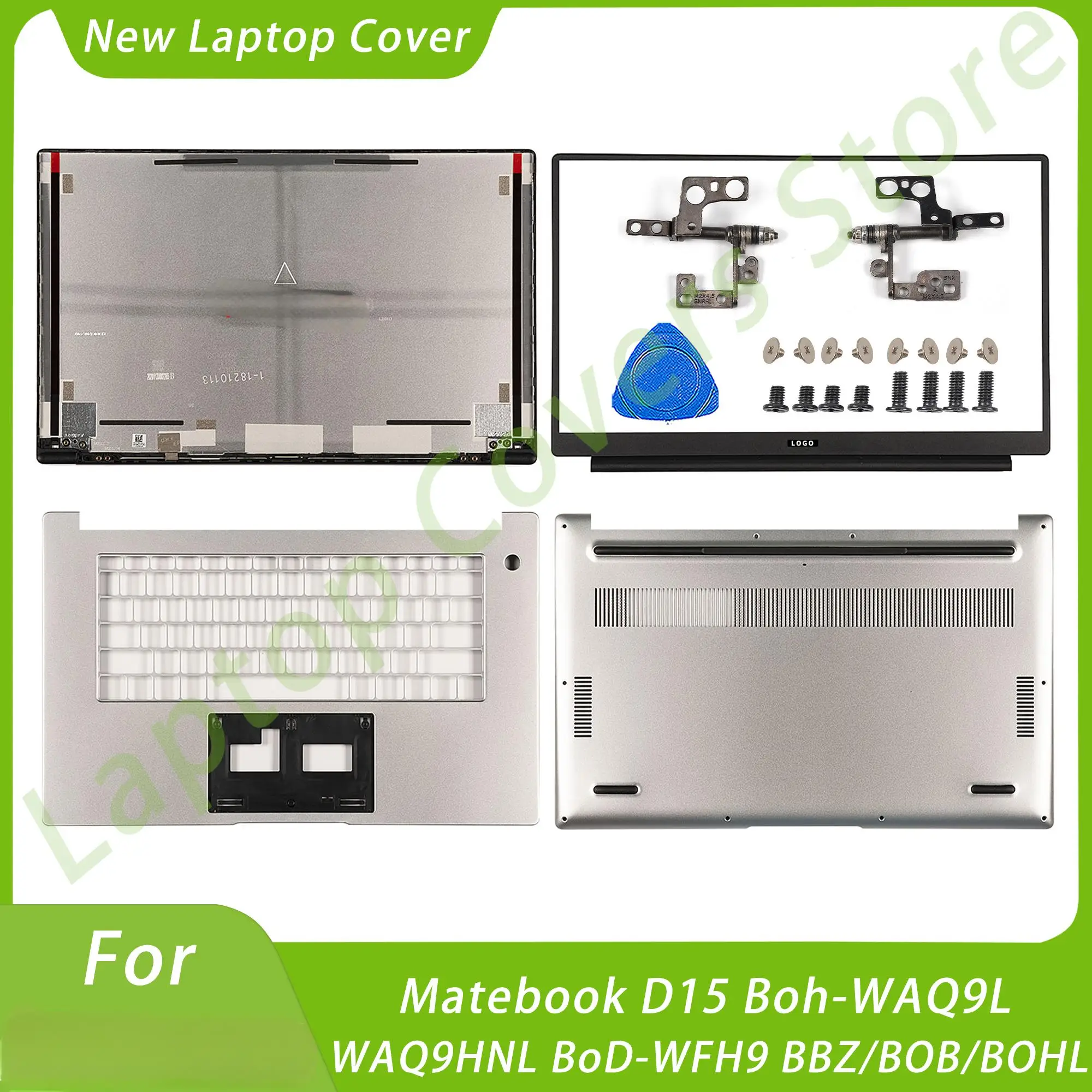 

New Laptop Covers For Matebook D15 Boh-WAQ9L BOB-WAE9P BOD-WFH9 WDH9 Bob LCD Back Cover Front Bezel Bottom Case Rear Lid Silver