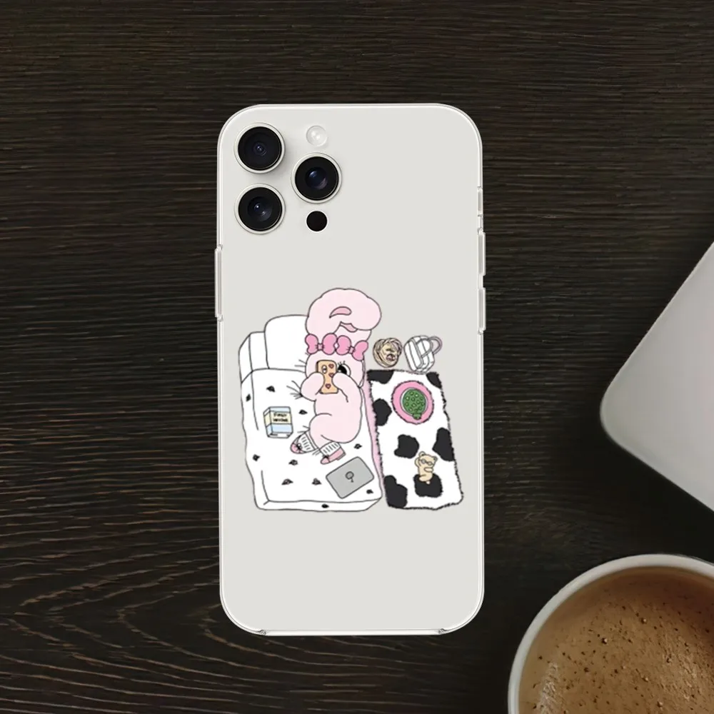 Korea Esther Bunny cute Phone Case For Samsung Galaxy S20 S21 S22 S23 A71 FE Lite Plus ULTRA Transparent Shell image 6