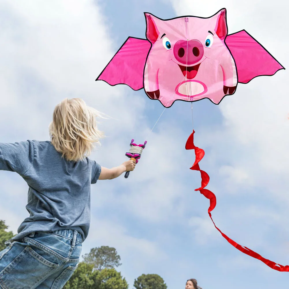 

1.6m Tail Fly Wind Kite Cartoon Colorful Flight Kite Enhance Coordination Stunt Kite with Handle for Kids Adult Outdoor Toys