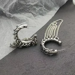Exaggerated Long Tassel Earrings For Women European American Personality Punk Jewelry Fashion Accessories