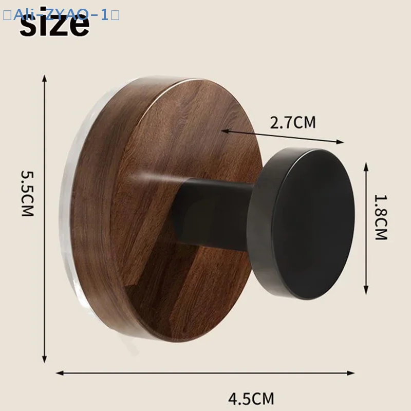【ZYAO-1】Wood Suction Cup Hooks Walnut Keys Decor Back Clothe