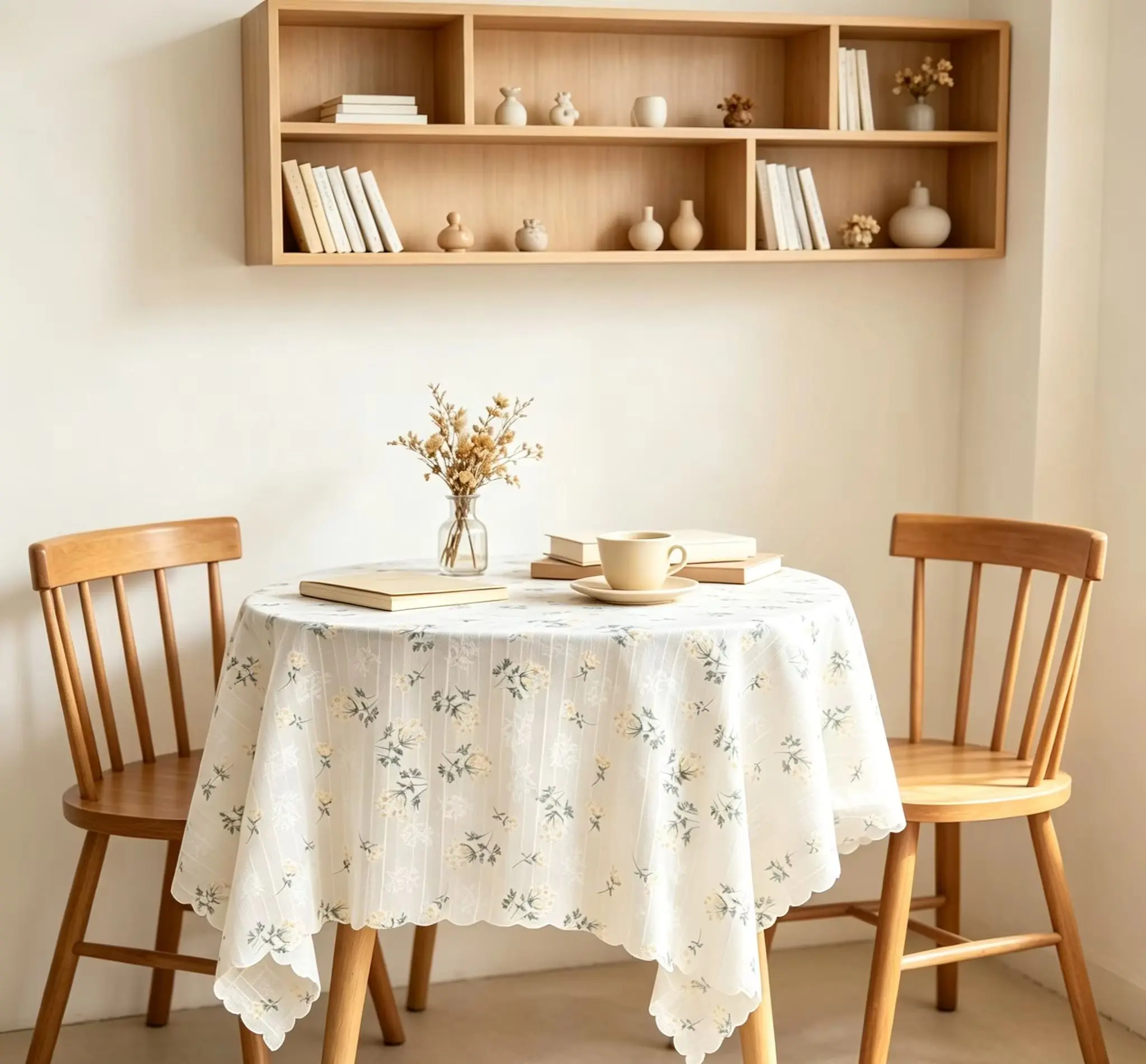 1Pc Lilac Print Waterproof Oilproof Irregular Tablecloth, Ins Fresh Style, Multi-use Desk Dining Picnic Cover Home Decor