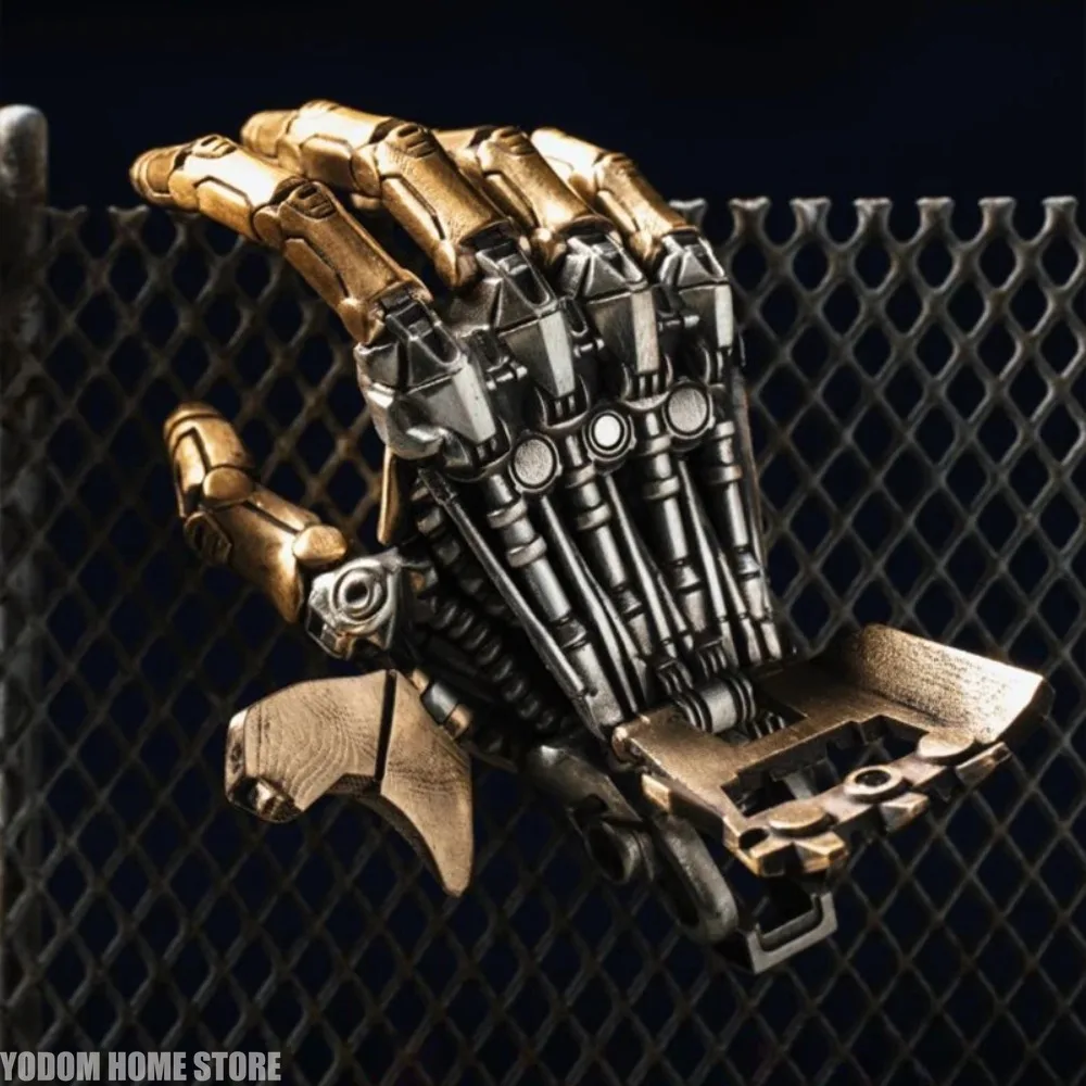 Robot Hand With Movable Fingers Mechanical Bionic Hand Pendant Car Interior Hanging Ornament EDC Charm Display Decoration