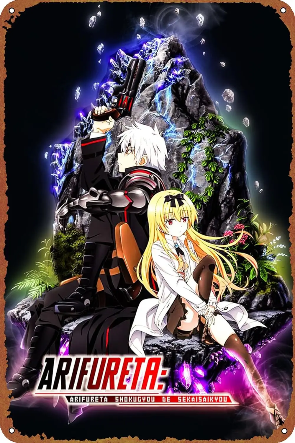 Hajime x Yue Arifureta-letrero de estaño de Metal, cartel Retro colgante, cartel de pared de cocina, garaje, cafetería, Bar, Pub, hombre, cueva, arte, novedad, Plaqu s