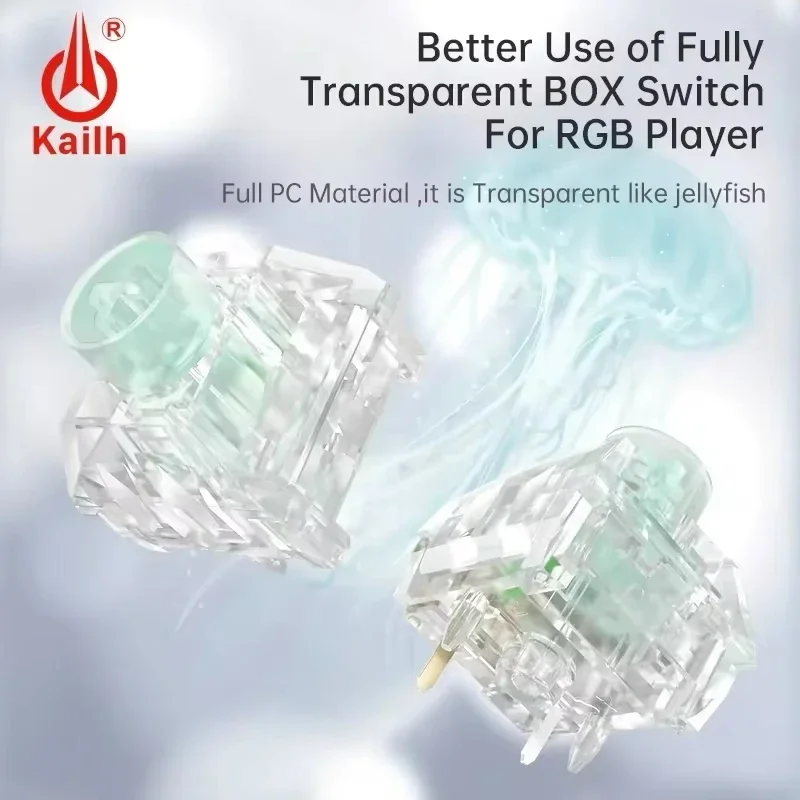 Kailh Box Jellyfish PRO Mechanical Keyboard Switch 5Pin Full Transparent RGB Mechanical Bixia Glaze Mengling Linear Tactile