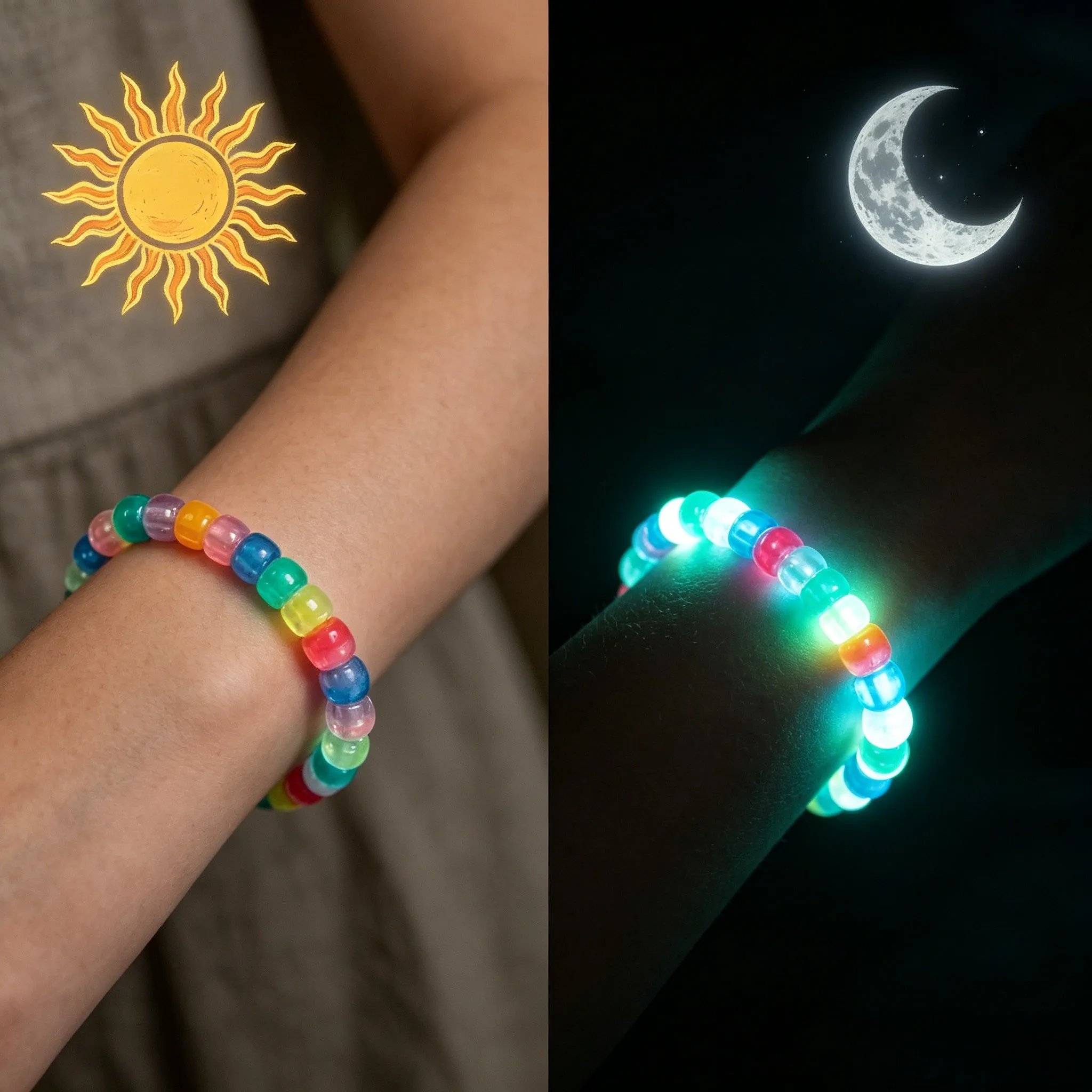 1000 Pieces Glow in The Dark For Pony Beads for DIY Jewelry Crafting Friendship Bracelets and Decorative Craft Activities
