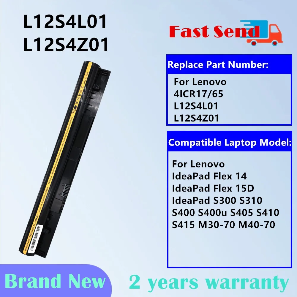

L12S4L01 L12S4Z01 Laptop Battery for Lenovo IdeaPad Flex 14 15D S300 S310 S400 S405 S410 S415 M30-70 M40-70 S400t