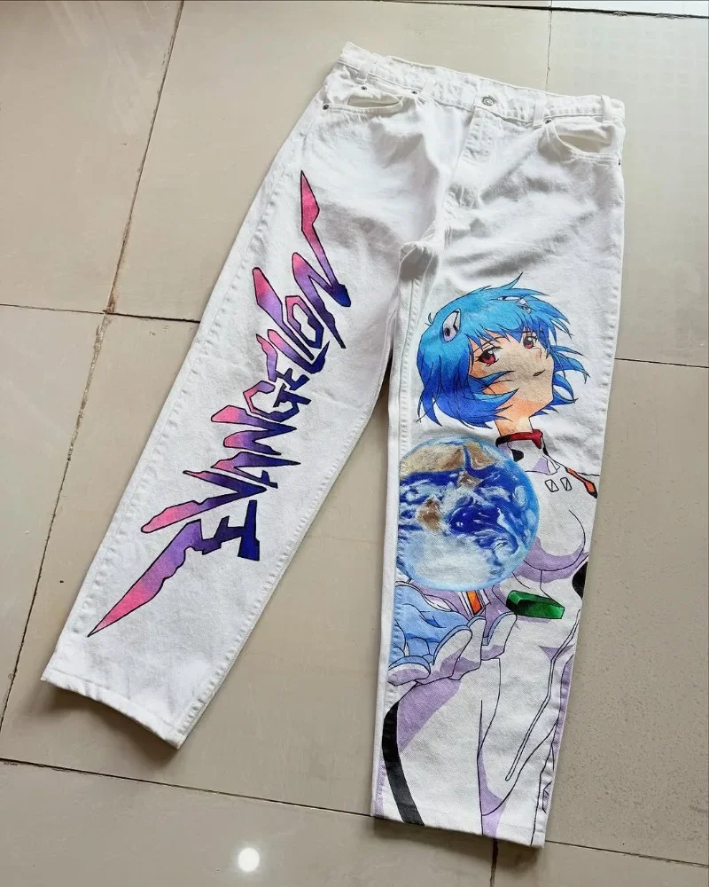 

American Street Fashion Brand Cartoon Cartoon Fashion Casual Jeans Men Y2k Goth Hip Hop Rock Oversized Wide-leg Pants Women