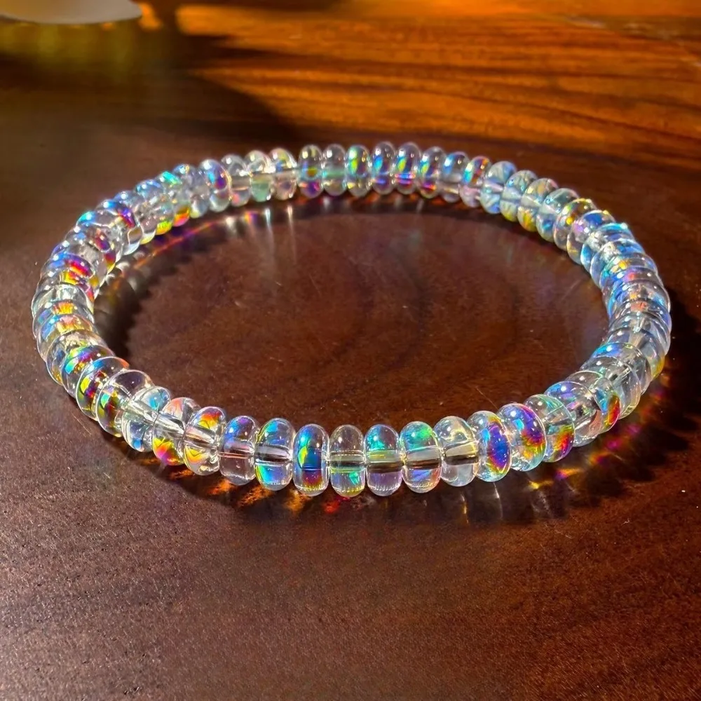 Bracelet with Colorful Glass Iridescent Multi-layer Dazzling Gradient Inspires Boosts Courage Helps Maintain Emotional Balance