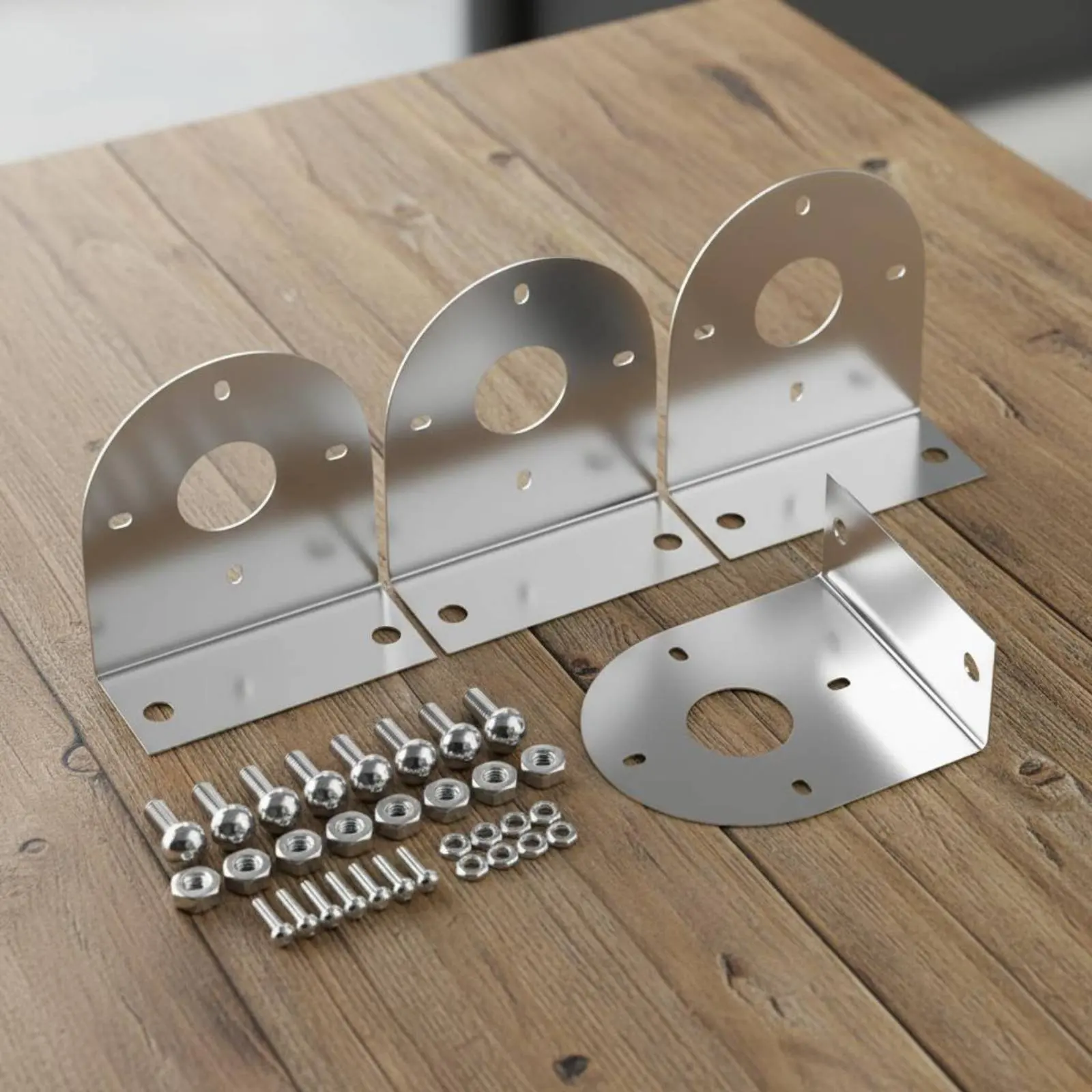 4 Pieces L-Shaped LED Bracket Central Opening Stainless Steel Light Clamp Lighting Hardware Corrosion-Resistant