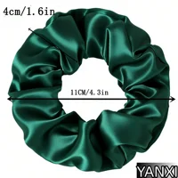 1/6/20/60/100pcs bulk satin emerald dark green scrunchies suitable women elegant 10cm headwear hair ties accessories casual cute - Image 5