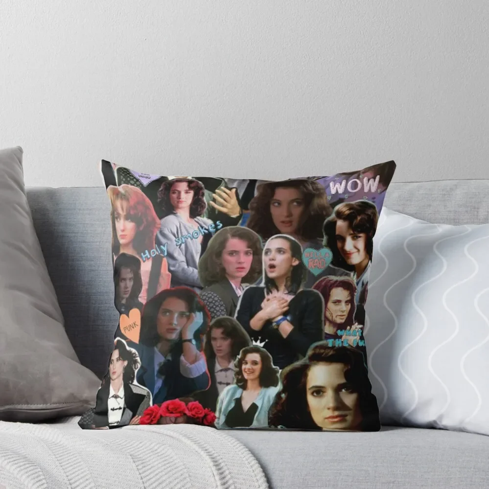 Winona Ryder Heathers Collage Throw Pillow Sofa Cushions Ornamental Pillow Pillow Covers Decorative Christmas Pillowcase