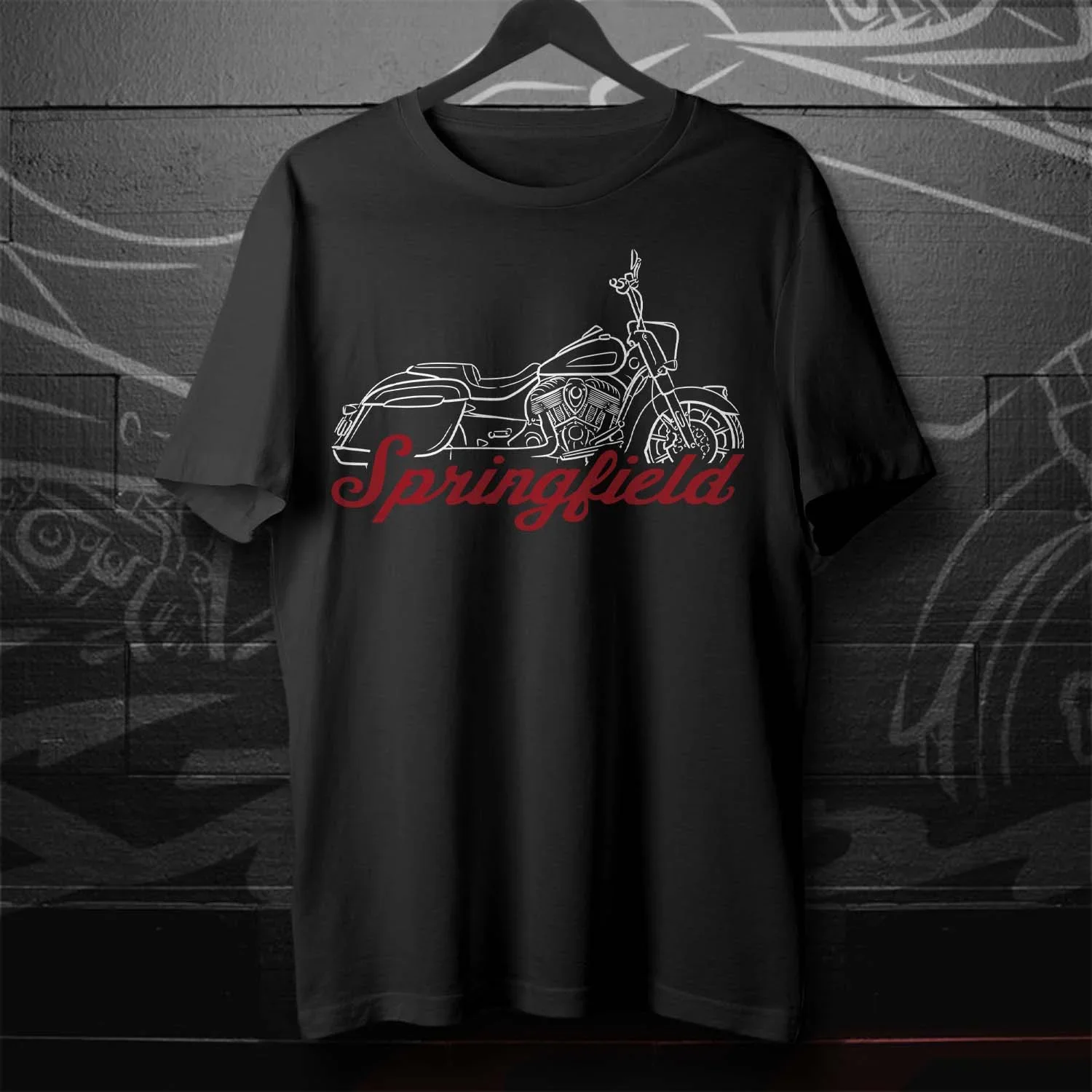 

2016-2024 Models American Springfield Motorcycle T-Shirt 100% Cotton O-Neck Short Sleeve Summer Casual Mens Tee Rider Streetwear