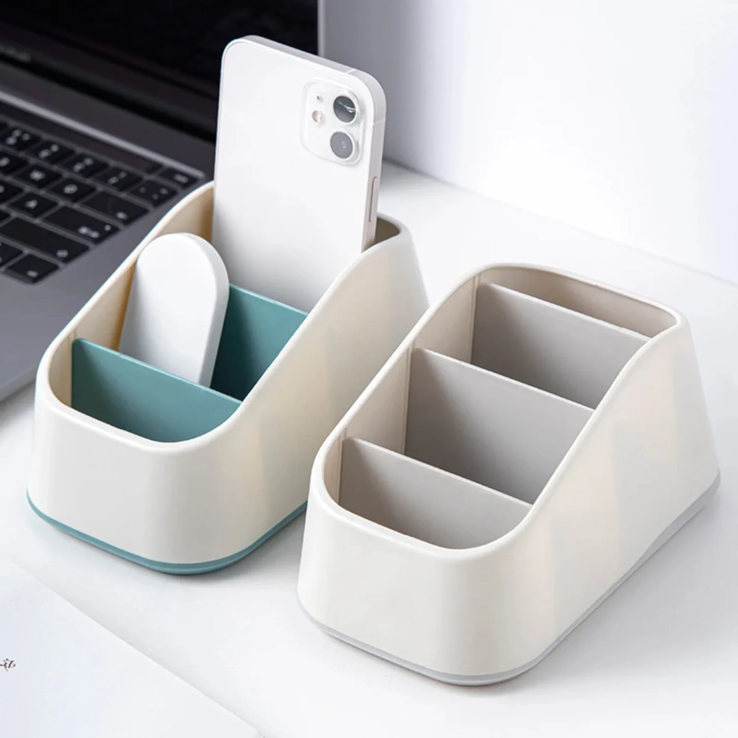 

Control Holder 4 Slot Desktop Box Tv Control Phone Trapezoidal Basket Stationery Organizer Case Hotel