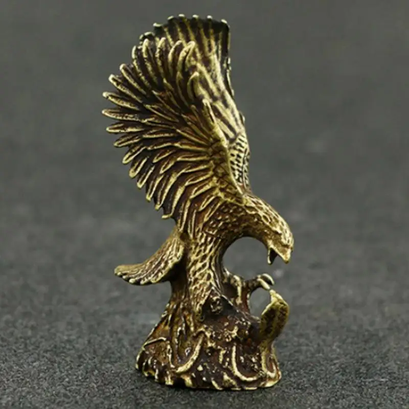 Antique Copper Eagle Statue Vintage Brass Animal Figurine Small Desk Decor Home Accessories Gift Ornament Crafts