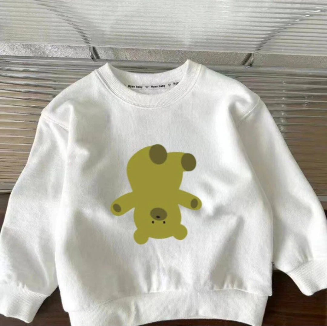 أطفال الكرتون الحيوان الجرافيك القمم طاقم الرقبة بلوزات الفيل الدب الكلب تصاميم الملابس العصرية الأطفال لباس غير رسمي ل 6M-6Y