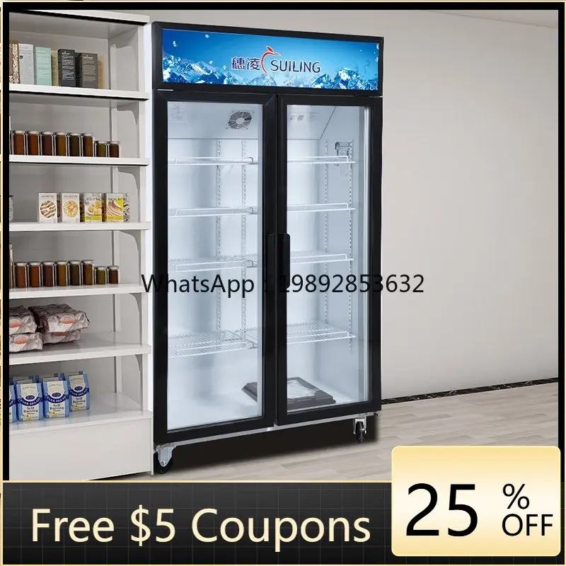 

ZZ Freezer Vertical Refrigerated Display Cabinet Commercial Large Capacity Air-cooled Frost-free Beverage Fresh-keeping