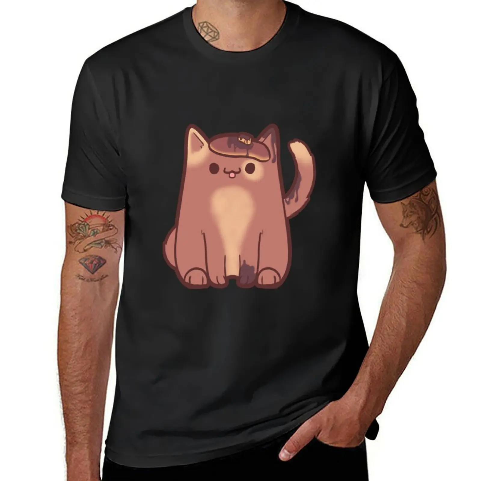

Pancake cat T-Shirt plus size clothes graphic t shirts oversize t-shirts man mens workout shirts