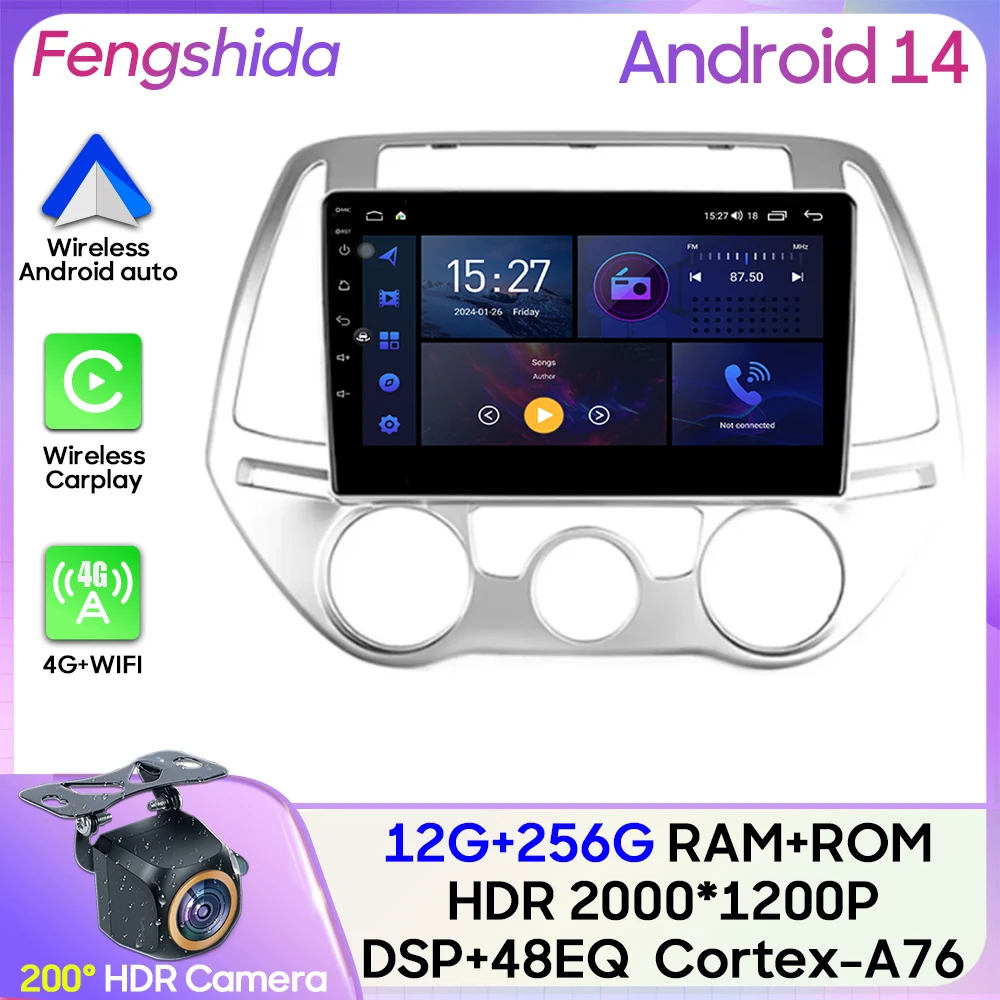 

Car Radio Carplay For Hyundai i20 PB 2012 2013 2014 Multimedia Player Android Auto GPS Navigation 5G Wifi Stereo Video DVD