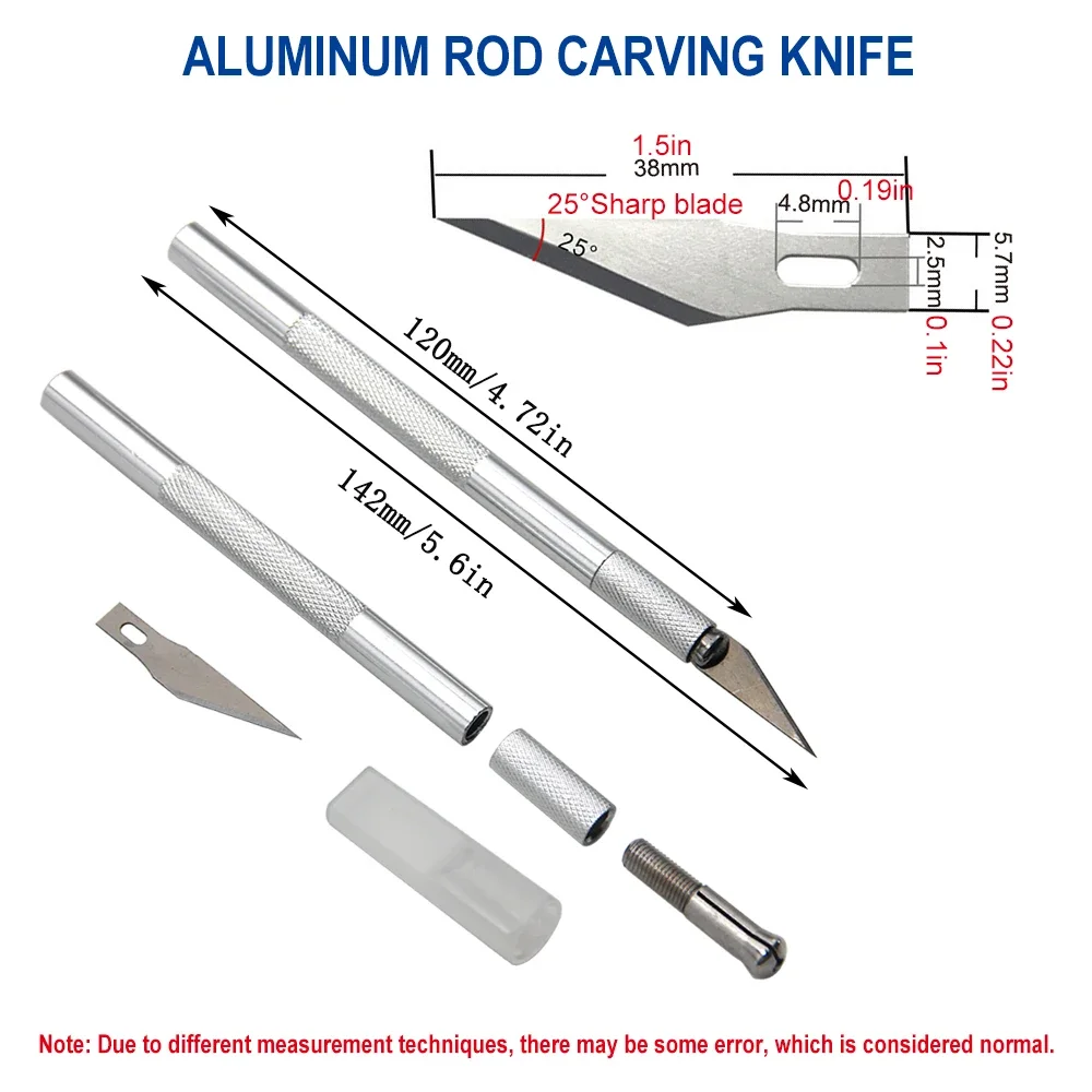 DIY Aluminum Alloy Hand Carving Knife Model Making Art Knife Woodcarving Hand Account Cutting Paper Cutting Tool Accessories