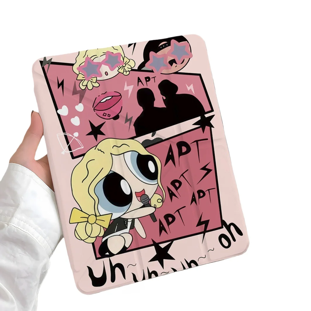 Singing Girl Pen Slot Tablet Case For Mini7 6 iPad Pro 2024 2022 2021 2020 2019 2018 2017 11 10 9 8 7 6 5 Air7 6 5 4 3 2 1 Cover