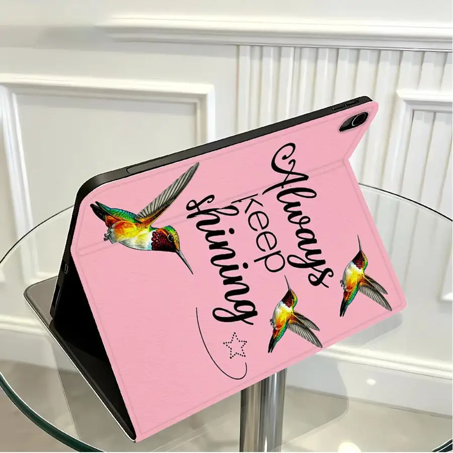 Hummingbird Pink Flower with Pencil Slot Case for Xiaomi Pad 6s Pro 7 Ultra Pad 5 6 7 8 Pro Redmi Pad SE K Pad 8.8 9.7 12.4 Inch