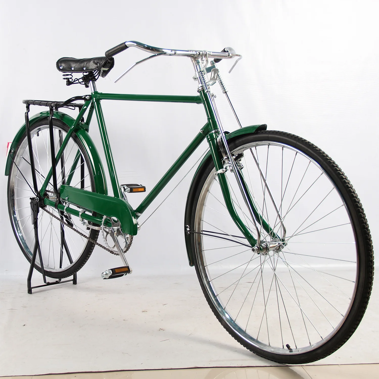 City Bike From Bicycle Factory  Bike Green Black 26Inch Retro Bicycle