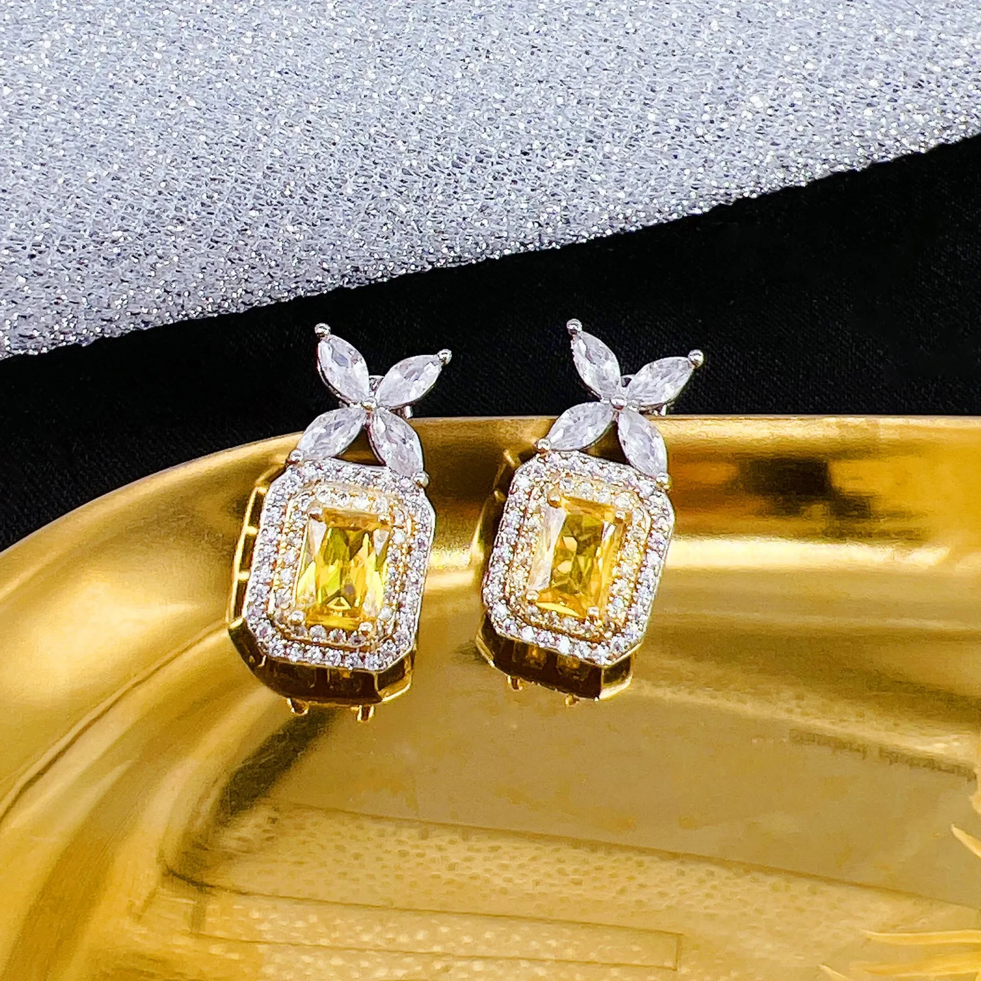 Pendiente de topacio de origen de plata esterlina sólida S925 para Mujer DIWENFU Aros Mujer Oreja joyería de plata 925 pendientes colgantes de topacio