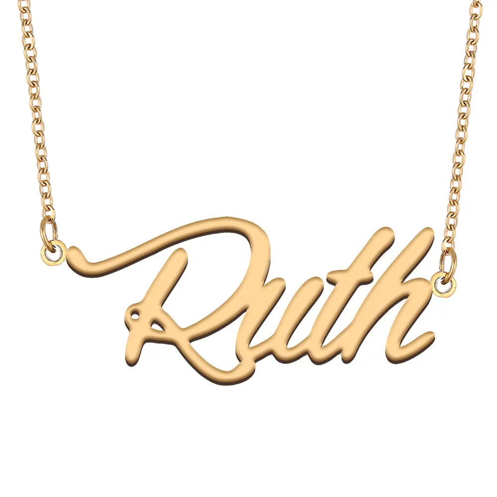 Ruth Name Halskette für Frauen Edelstahl Schmuck Gold Farbe Typenschild Anhänger Kragen Para Mujer Buchstaben Halsreif