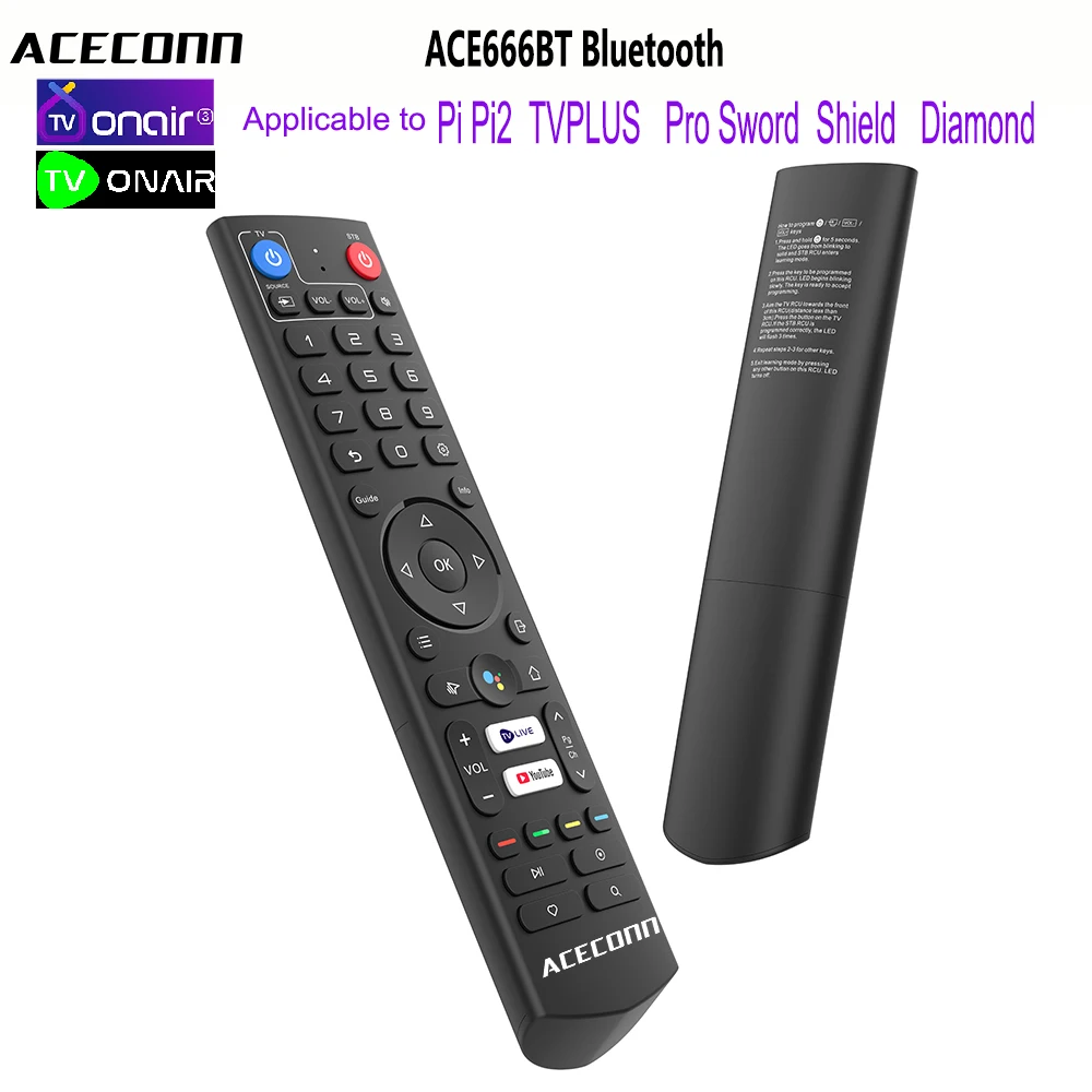 Remote Control for Pi,TVPlus Pro,Sword,Shield,Diamond ACECONN Sword IPTV Box TV Plus Pro TV Box Android & Linux Streaming Box