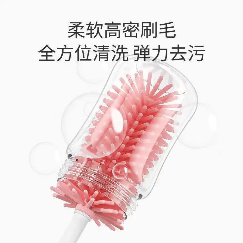 Silicone Bottle Brush 360 Degree Rotating Bottle Brush Set Cleaning Brush Set