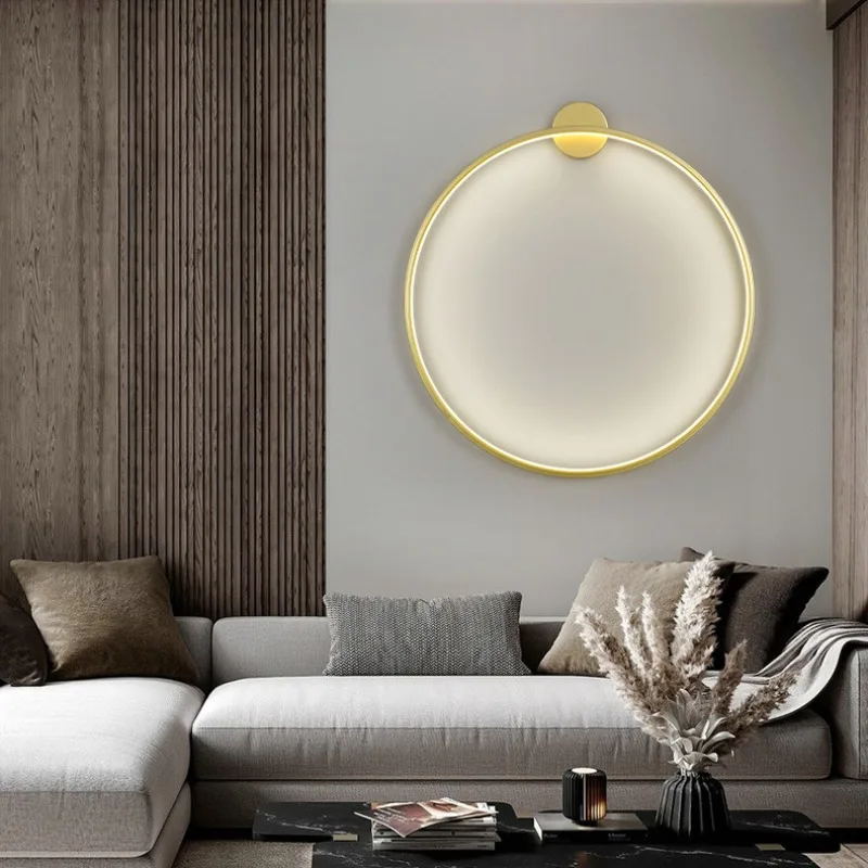 

Modern Simple LED Circle Background Wall Lamp Home Indoor Decor Wall Sconces Living Room Hall Hotel Wall Lights Bedside Light