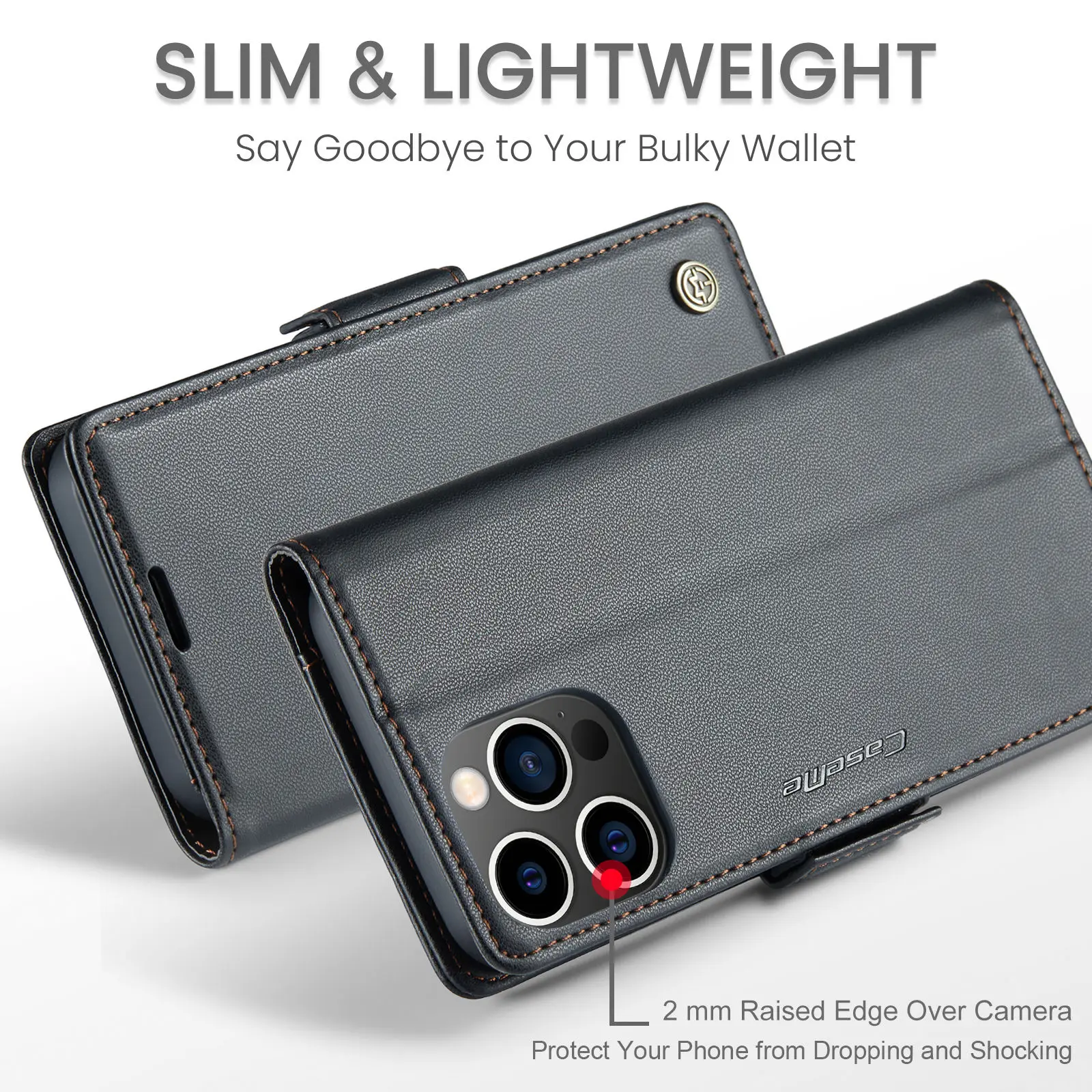 CaseMe Wallet Case for iPhone 16 15 14 Pro Max Plus 13 12 Mini Premium PU Leather Flip Case Magnetic Credit Card Holder Cover