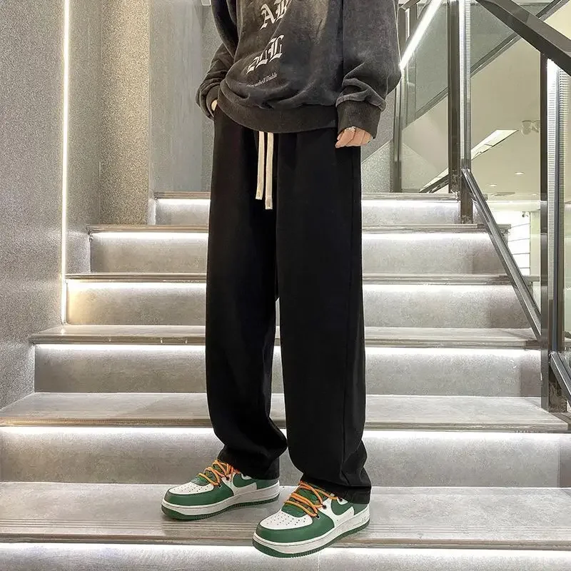 With Pockets Man Cowboy Pants Y2k Vintage Retro Harajuku Washed Cotton Stacked Clothes 2000s Streetwear New in 90s Jeans for Men