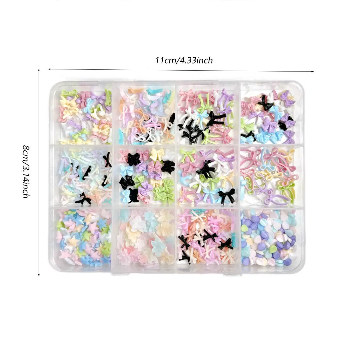 1 صندوق من الحلو القوس الصغير مسمار الفن سحر الكرتون ستار زهرة بتلات النمط الفرنسي الراتنج مسمار الفن الديكور DIY الحرف أجزاء