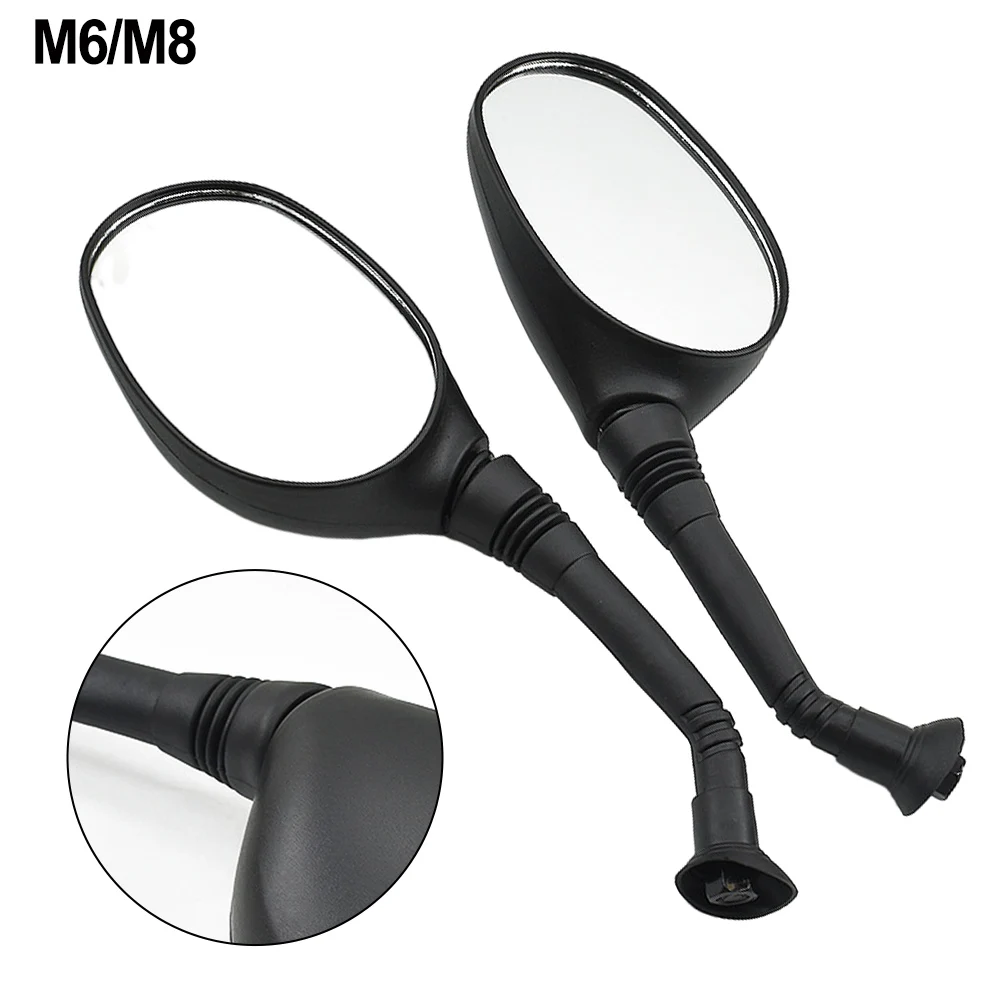 1Pair Left/Right Electric Bicycle Rearview Mirrors Black 3D 6mm/8mm Bike Cycling Clear Wide Range Back Sight Rearview Reflector
