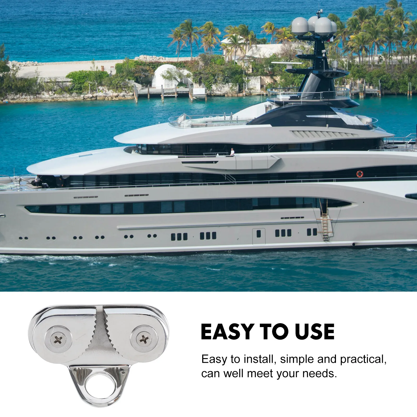 

Automatic Stainless Steel Cam Cleat Marine Grade 316 High Load 15mm Line Flared Entry Quick Release Wear Resistant Easy