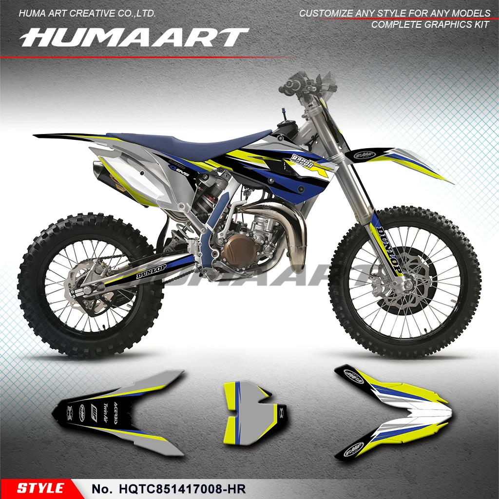 

HUMMART Adhesive Decals Vinyl Graphics for Husqvarna TC 85 2014 2015 2016 2017, HQTC851417008-HR