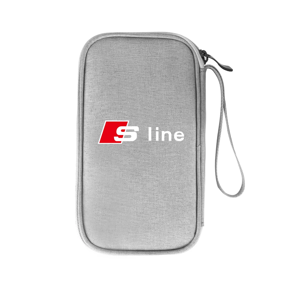 

1pc Car Storage Bag Protable Key Drive Earphone USB Card Pouch For Audi quattro Sline A3 A4 A6 A5 Q5 A1 Q7 Q3 Q2 B4 SQ5 Styling